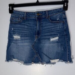 Wax Jean Blue Distressed Mini Skirt Y2K‎ Medium